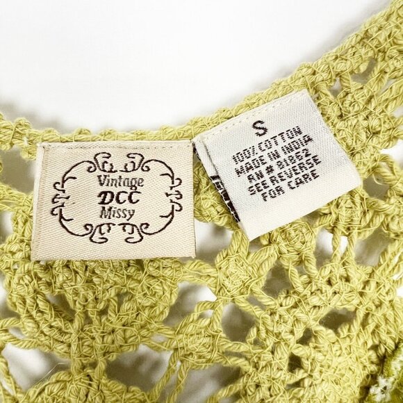 Vintage DCC Missy Crocheted Trim Floral Print Camisole Tank Top. Size S - Picture 7 of 13